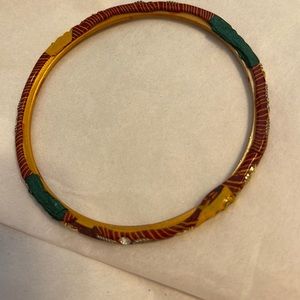 Teal red and gold bracelet